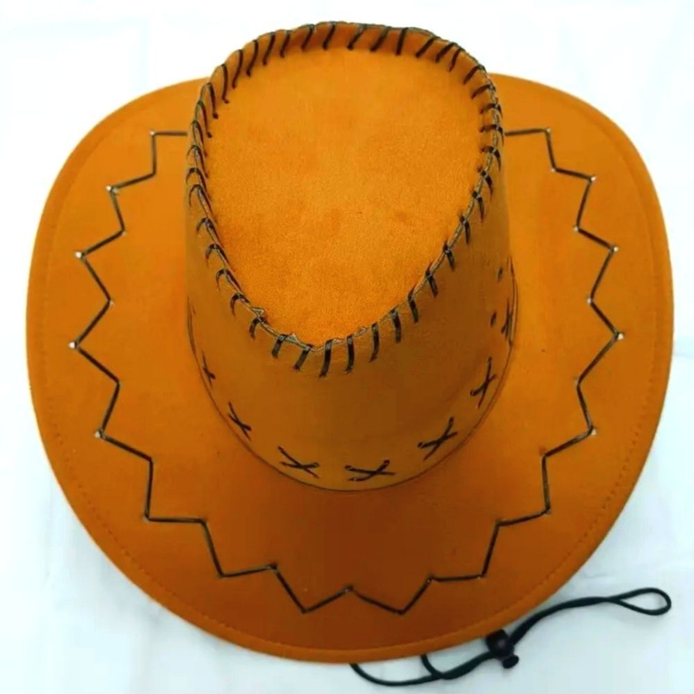 Beef Yellow Cowboy Hat With Black Stitching